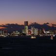 みなとみらい２１夕景、光の船